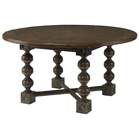 Round Calixto Dining Table with Leaf